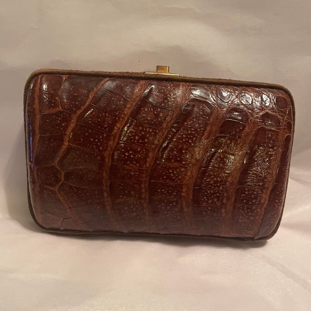 Ermanno Daelli Vintage Animal Skin Leather Hard-Sided Clutch